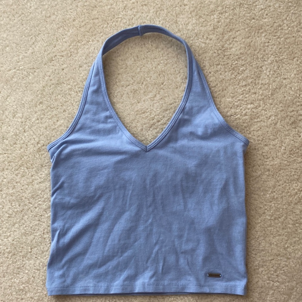 Women’s Hollister halter top in Size Small. Color is cornflower blue.